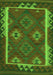 Serging Thickness of Machine Washable Oriental Green Traditional Area Rugs, wshcon2528grn