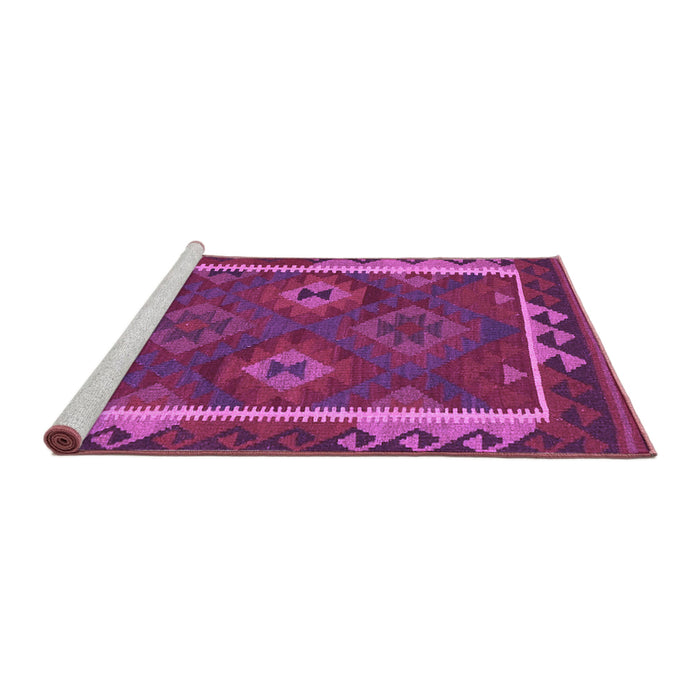 Sideview of Machine Washable Oriental Purple Traditional Area Rugs, wshcon2528pur