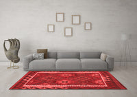 Machine Washable Oriental Red Traditional Rug, wshcon2528red