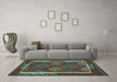 Machine Washable Oriental Light Blue Traditional Rug in a Living Room, wshcon2528lblu