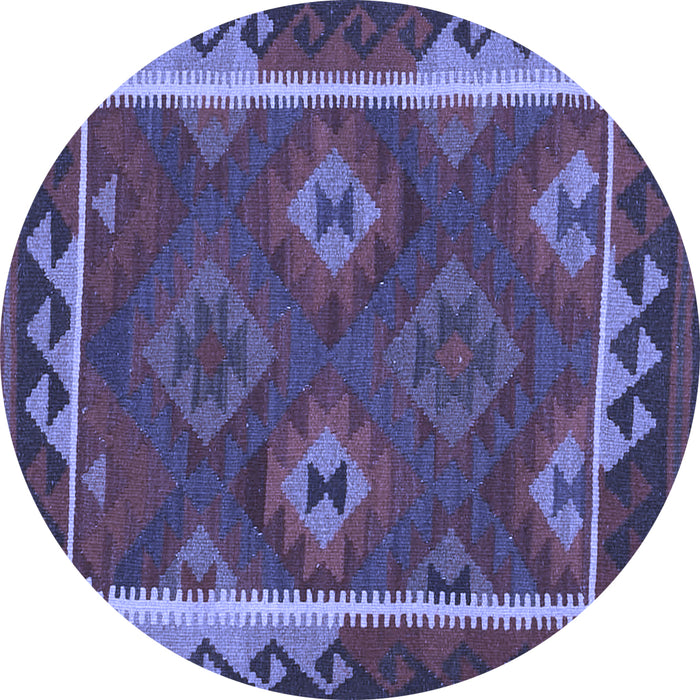 Round Oriental Blue Traditional Rug, con2528blu