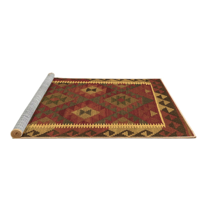 Sideview of Machine Washable Oriental Brown Traditional Rug, wshcon2528brn