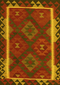 Oriental Yellow Traditional Rug, con2529yw