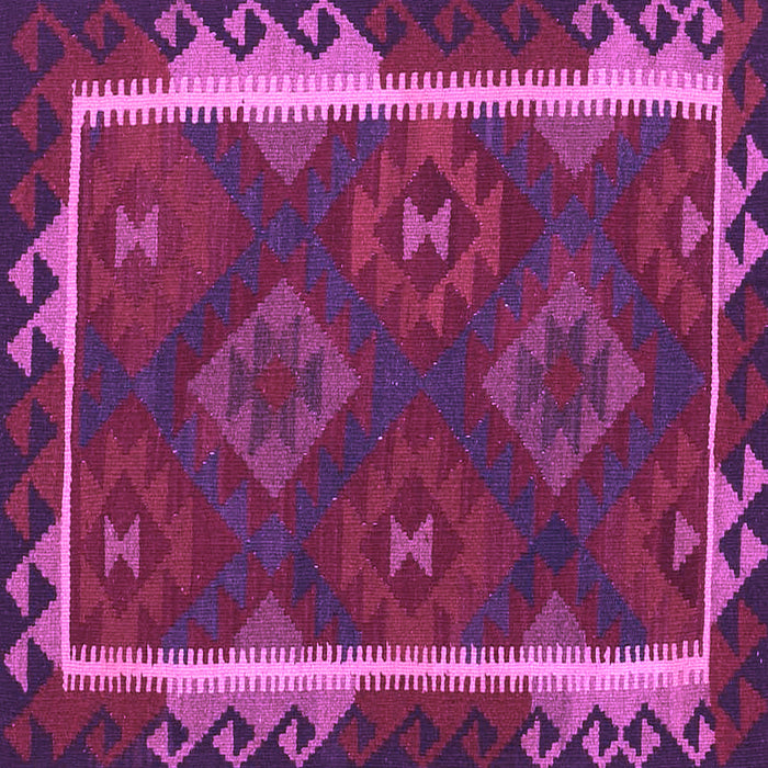 Square Machine Washable Oriental Purple Traditional Area Rugs, wshcon2529pur