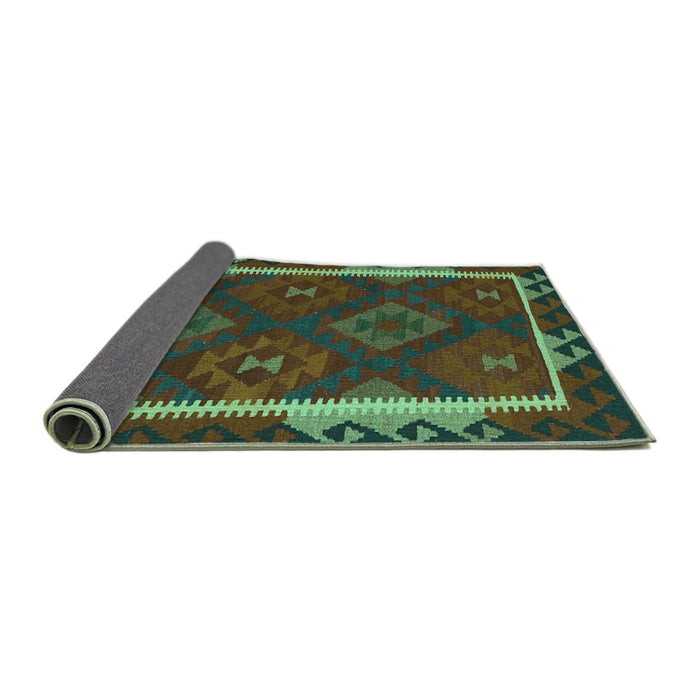 Sideview of Oriental Turquoise Traditional Rug, con2529turq