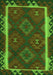 Serging Thickness of Machine Washable Oriental Green Traditional Area Rugs, wshcon2529grn