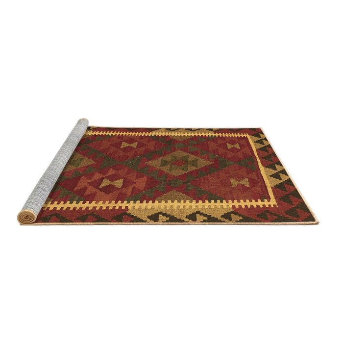 Sideview of Machine Washable Oriental Brown Traditional Rug, wshcon2529brn