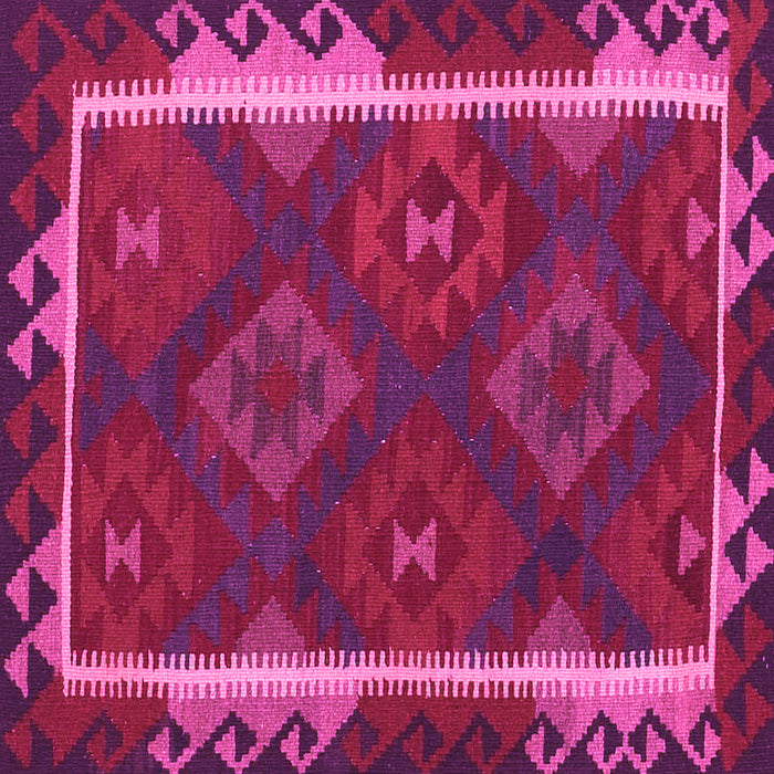 Square Machine Washable Oriental Pink Traditional Rug, wshcon2529pnk