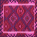 Square Machine Washable Oriental Pink Traditional Rug, wshcon2529pnk