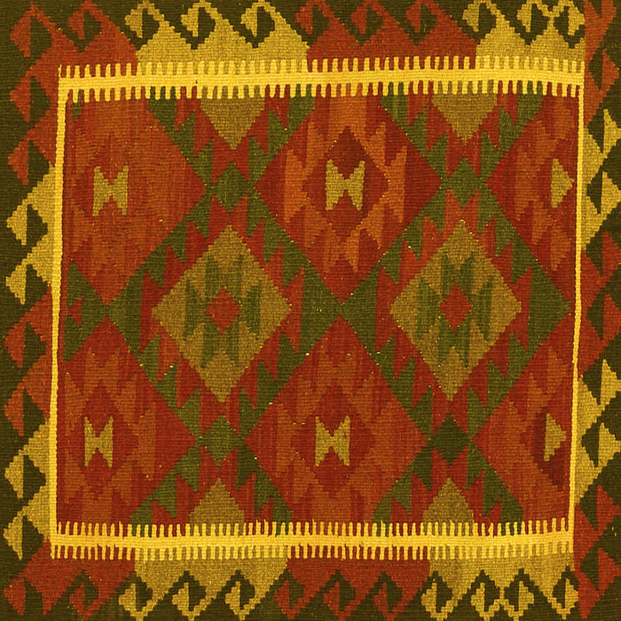Square Oriental Yellow Traditional Rug, con2529yw