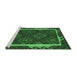 Sideview of Machine Washable Oriental Emerald Green Traditional Area Rugs, wshcon2529emgrn