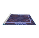 Sideview of Machine Washable Oriental Blue Traditional Rug, wshcon2529blu