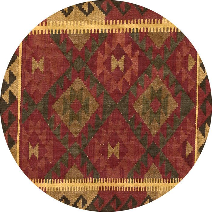 Round Oriental Brown Traditional Rug, con2529brn