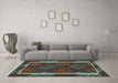 Machine Washable Oriental Light Blue Traditional Rug in a Living Room, wshcon2529lblu