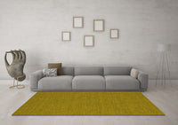 Machine Washable Abstract Yellow Contemporary Rug, wshcon252yw