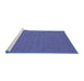 Sideview of Machine Washable Abstract Blue Contemporary Rug, wshcon252blu