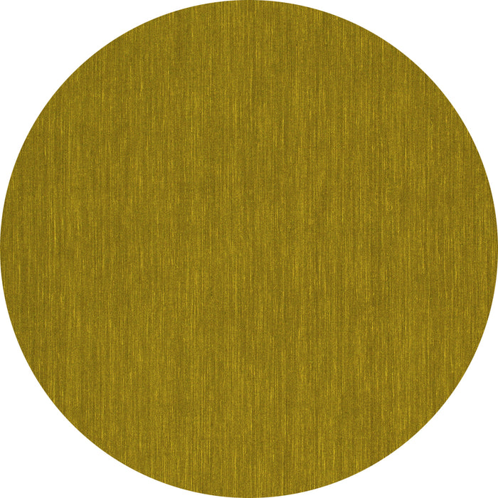 Round Machine Washable Abstract Yellow Contemporary Rug, wshcon252yw