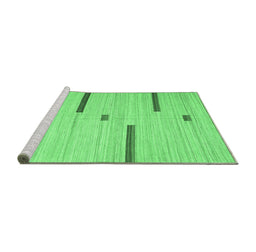 Sideview of Machine Washable Abstract Emerald Green Contemporary Area Rugs, wshcon2530emgrn