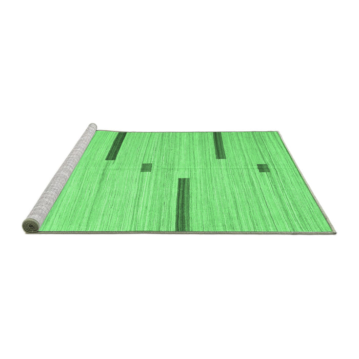 Sideview of Machine Washable Abstract Emerald Green Contemporary Area Rugs, wshcon2530emgrn