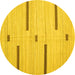 Round Abstract Yellow Contemporary Rug, con2530yw