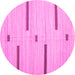 Round Abstract Pink Contemporary Rug, con2530pnk