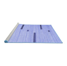 Sideview of Machine Washable Abstract Blue Contemporary Rug, wshcon2530blu