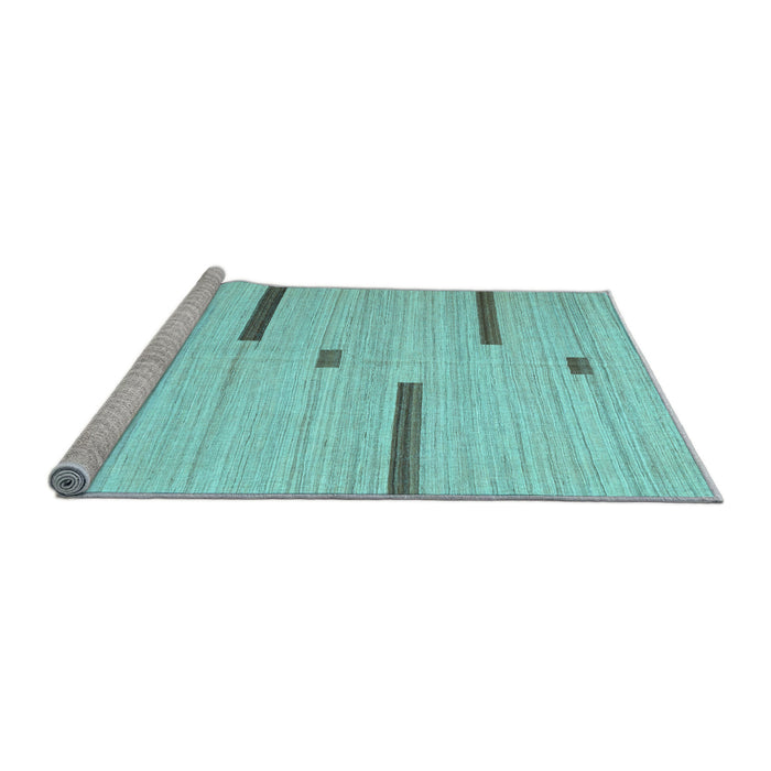 Sideview of Machine Washable Abstract Light Blue Contemporary Rug, wshcon2530lblu