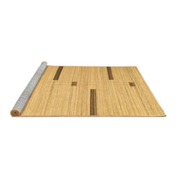 Sideview of Machine Washable Abstract Brown Contemporary Rug, wshcon2530brn