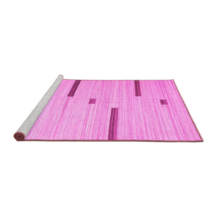 Sideview of Machine Washable Abstract Pink Contemporary Rug, wshcon2530pnk