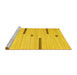 Sideview of Machine Washable Abstract Yellow Contemporary Rug, wshcon2530yw