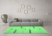 Machine Washable Abstract Emerald Green Contemporary Area Rugs in a Living Room,, wshcon2530emgrn