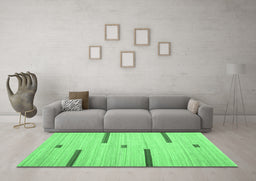 Machine Washable Abstract Emerald Green Contemporary Area Rugs in a Living Room,, wshcon2530emgrn