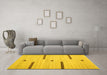 Machine Washable Abstract Yellow Contemporary Rug in a Living Room, wshcon2530yw