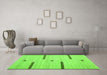 Machine Washable Abstract Green Contemporary Area Rugs in a Living Room,, wshcon2530grn