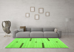 Machine Washable Abstract Green Contemporary Area Rugs in a Living Room,, wshcon2530grn