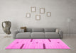 Machine Washable Abstract Pink Contemporary Rug in a Living Room, wshcon2530pnk