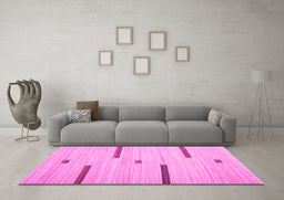 Machine Washable Abstract Pink Contemporary Rug in a Living Room, wshcon2530pnk