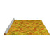 Sideview of Machine Washable Southwestern Yellow Country Rug, wshcon2531yw