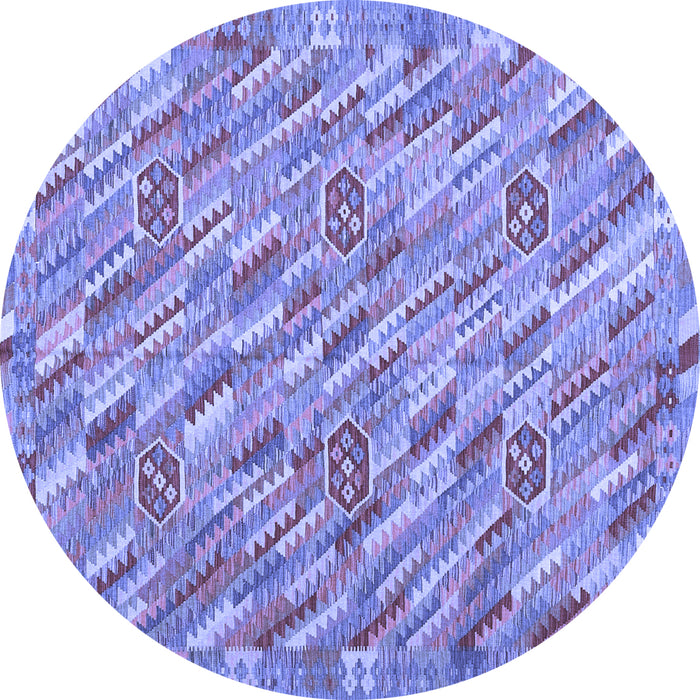 Round Southwestern Blue Country Rug, con2531blu