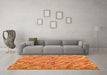 Machine Washable Southwestern Orange Country Area Rugs in a Living Room, wshcon2531org