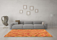 Machine Washable Southwestern Orange Country Rug, wshcon2531org