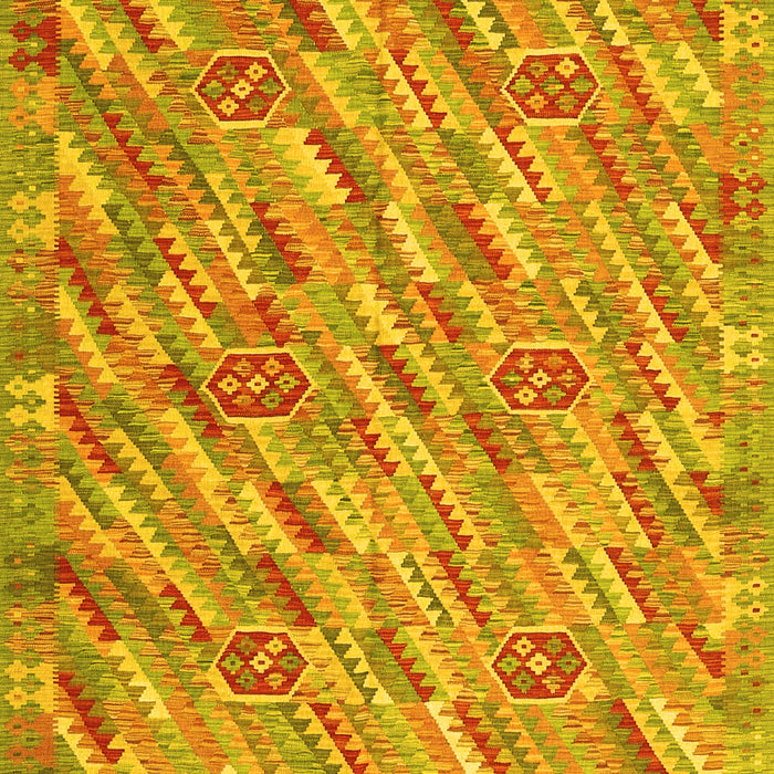 Machine Washable Southwestern Yellow Country Rug, wshcon2531yw