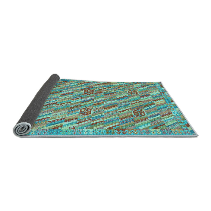 Sideview of Southwestern Light Blue Country Rug, con2531lblu