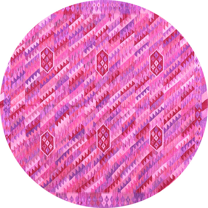 Round Southwestern Pink Country Rug, con2531pnk