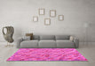 Machine Washable Southwestern Pink Country Rug in a Living Room, wshcon2531pnk