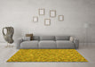 Machine Washable Southwestern Yellow Country Rug in a Living Room, wshcon2532yw