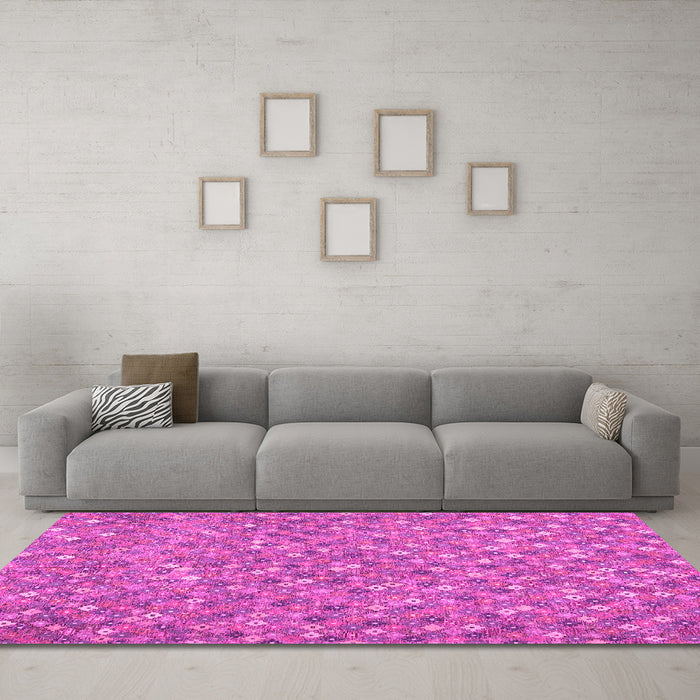 Machine Washable Southwestern Pink Country Rug in a Living Room, wshcon2532pnk