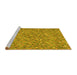 Sideview of Machine Washable Southwestern Yellow Country Rug, wshcon2532yw