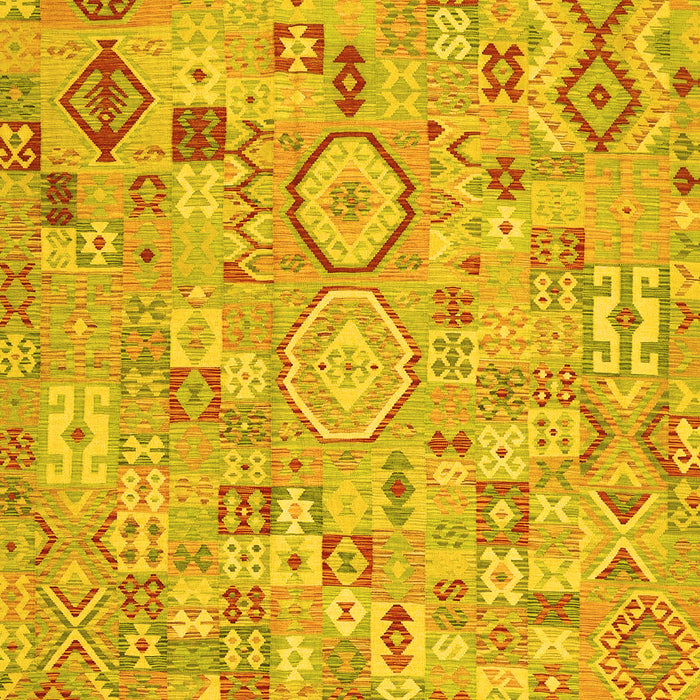 Machine Washable Southwestern Yellow Country Rug, wshcon2533yw