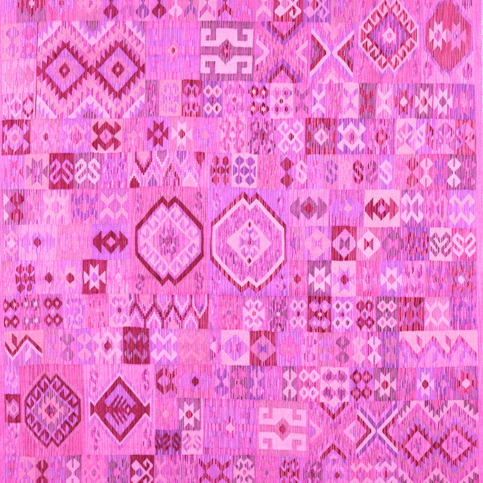 Square Machine Washable Southwestern Pink Country Rug, wshcon2533pnk